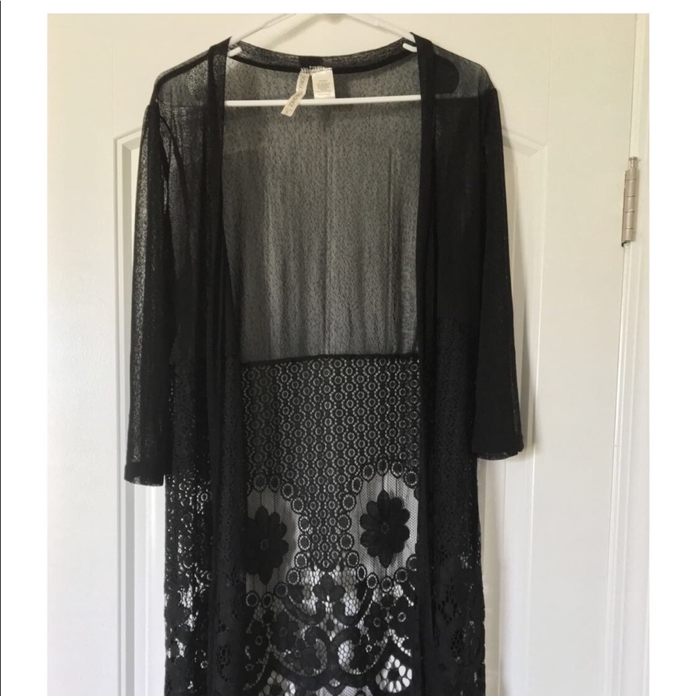 black sheer cardigan